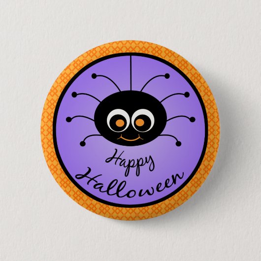 Happy Halloween Toon Spider Ronde Button 5,7 Cm (Voorkant)