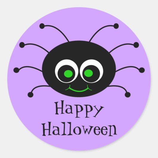 Happy Halloween Toon Spider Sticker (Voorkant)