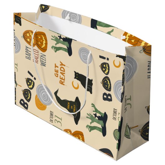 Happy Halloween Treat Bag Groot Cadeauzakje (Achterkant Gekanteld)