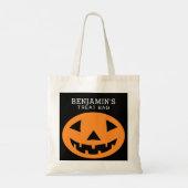 Happy Halloween Treat Bag Naam toevoegen Leuke Pom Tote Bag (Achterkant)
