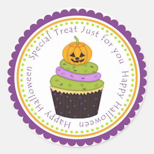 Happy Halloween Treat Gift Label Label Sticker (Voorkant)