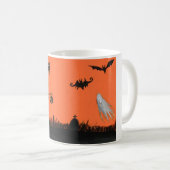 Happy Halloween Tree Ghost Bat Classic White Mok (Voorkant rechts)