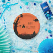 Happy Halloween Tree Ghost Bat Paper Borden Papieren Bordje (Feest)