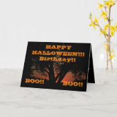 Happy Halloween Tree Greeting Card Kaart (Gele Bloem)