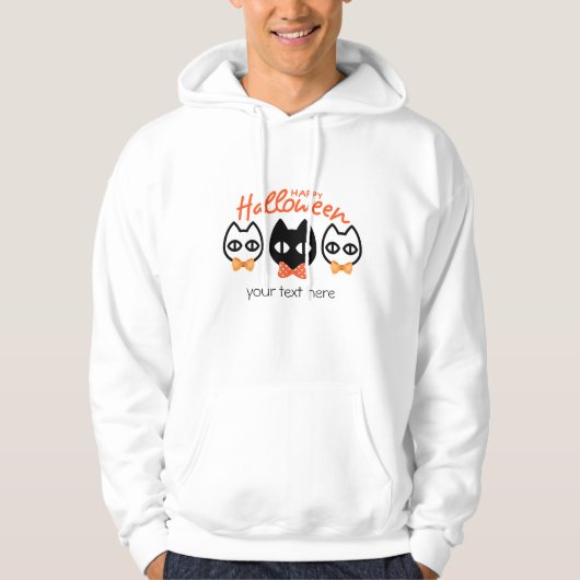 Happy Halloween Tree Kleine schattige katten Hoodie (Voorkant)