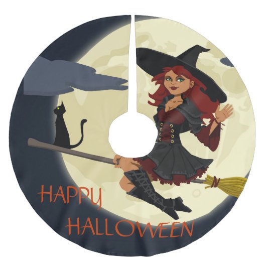 Happy Halloween Tree Skirt Kerstboom Rok (Voorkant)