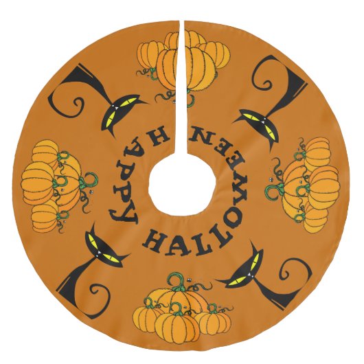 Happy Halloween Tree Skirt Kerstboom Rok (Voorkant)