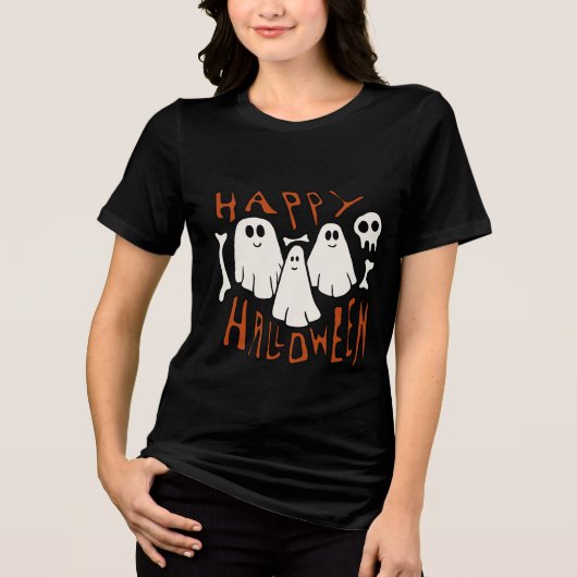 Happy Halloween Tri-Blend Shirt (Voorkant)