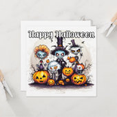 Happy Halloween Trick of Behandelaars Kaart (Voorkant / Achterkant in situ)
