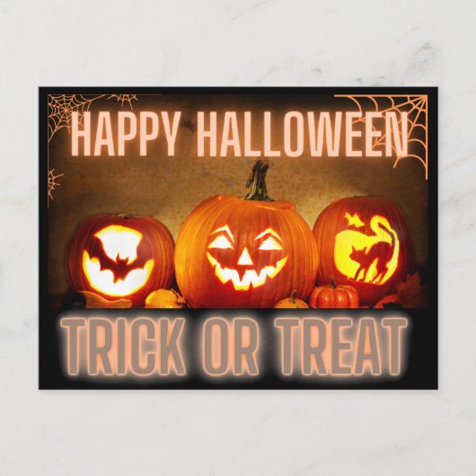 HAPPY HALLOWEEN TRICK OR TREAT BRIEFKAART (Voorkant)