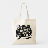 Happy Halloween Trick or treat Canvas tas (Achterkant)