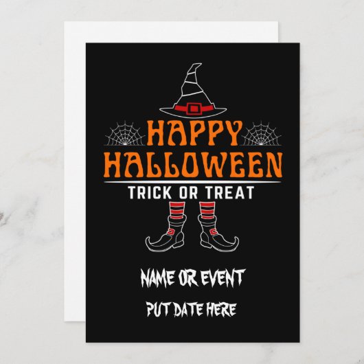 happy halloween trick or treat editable kaart (Voorkant / Achterkant)