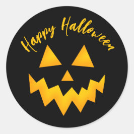 Happy Halloween Trick or treat Ggloed Pumpkin Ronde Sticker