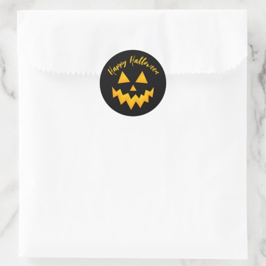 Happy Halloween Trick or treat Ggloed Pumpkin Ronde Sticker (Tas)