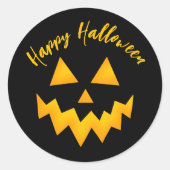 Happy Halloween Trick or treat Ggloed Pumpkin Ronde Sticker (Voorkant)
