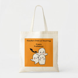 Happy Halloween Trick or treat Ghost Bats Tote Bag