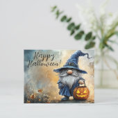 Happy Halloween Trick or treat Gnome Feestdagenkaart (Staand voorkant)