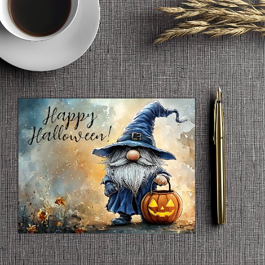 Happy Halloween Trick or treat Gnome Feestdagenkaart