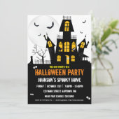 Happy Halloween Trick or treat Haunted House Kaart (Staand voorkant)