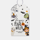 Happy Halloween Trick or treat Kinder Ghost Verjaa Cadeaulabel (Achterkant)