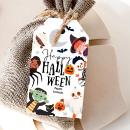 Happy Halloween Trick or treat Kinder Ghost Verjaa Cadeaulabel