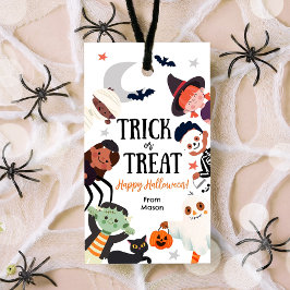 Happy Halloween Trick or treat Kinder Ghost Verjaa Cadeaulabel