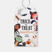 Happy Halloween Trick or treat Kinder Ghost Verjaa Cadeaulabel (Achterkant)