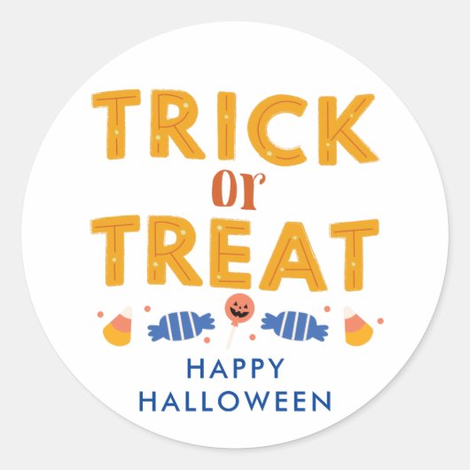 Happy Halloween Trick or treat Kinder Partij Ronde Sticker (Voorkant)