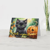 Happy Halloween trick or treat kitten Feestdagen Kaart (Voorkant)