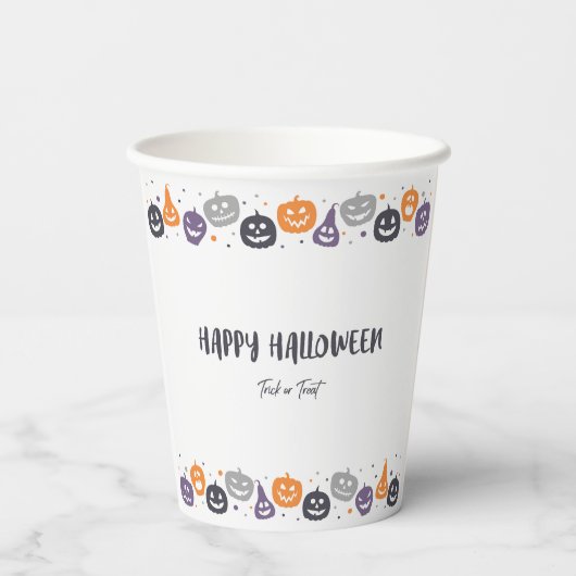 Happy halloween trick or treat papieren bekers (Achterkant)