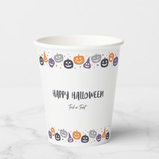 Happy halloween trick or treat papieren bekers (Voorkant)