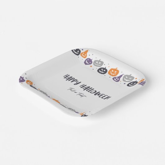 Happy Halloween Trick or treat Papieren Bordje (Gebogen)