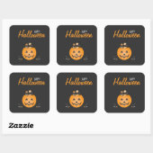 Happy Halloween Trick or treat Pumpkin Bucket Vierkante Sticker (Vel)