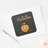 Happy Halloween Trick or treat Pumpkin Bucket Vierkante Sticker (Envelop)