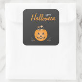 Happy Halloween Trick or treat Pumpkin Bucket Vierkante Sticker (Tas)