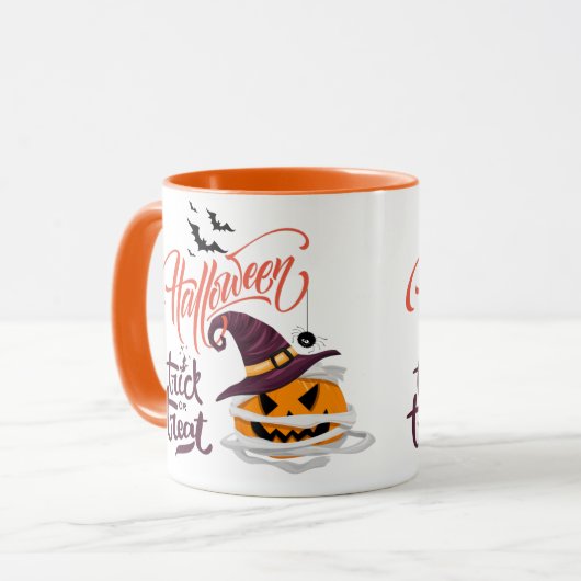 Happy Halloween Trick or treat Pumpkin Coffee Mok (Voorkant links)