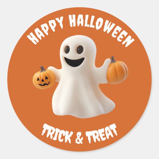Happy Halloween - Trick or treat Ronde Sticker (Voorkant)