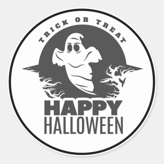 Happy Halloween Trick or treat Ronde Sticker (Voorkant)