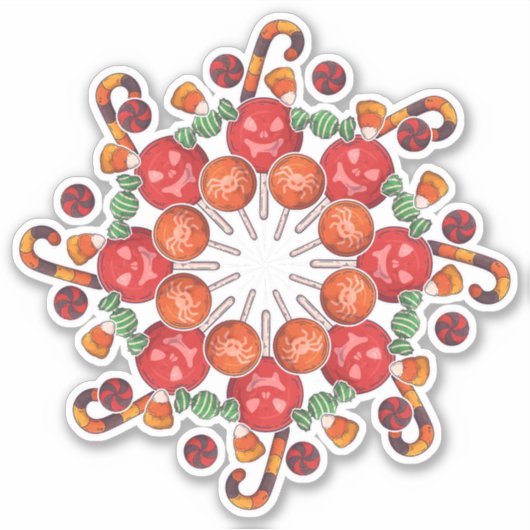 Happy Halloween | Trick or treat Snoep Collage Sticker (Voorkant)