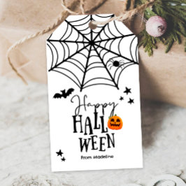 Happy Halloween Trick or treat Spiderweb Spooky Cadeaulabel