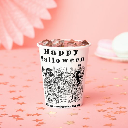Happy Halloween Trick or treat Spooky Illustratie Papieren Bekers (Insitu)