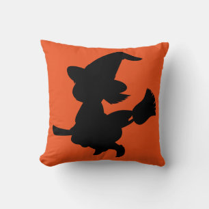 Happy Halloween Trick or treat Witch met Broom Kussen