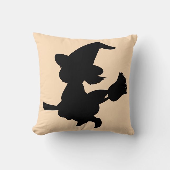 Happy Halloween Trick or treat Witch met Broom Kussen (Voorkant)