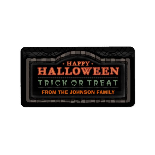 Happy Halloween - Trick or treat Zwart Label (Voorkant)