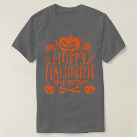 Happy Halloween TrickorTreat Pumpkin-ontwerp voor T-shirt (Design voorkant)