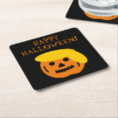 Happy Halloween Trump pompoenkop Kartonnen Onderzetters (Schuin)
