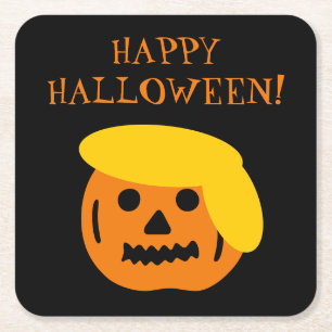 Happy Halloween Trump pompoenkop Kartonnen Onderzetters