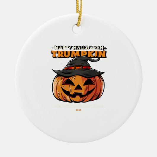 Happy Halloween Trumpkin Classic Keramisch Ornament (Voorkant)