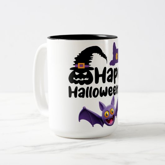 Happy Halloween Tweekleurige Koffiemok (Voorkant links)