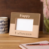 Happy Halloween Two Tone Afbeelding Lijst Gegraveerde Lijstjes (Links)